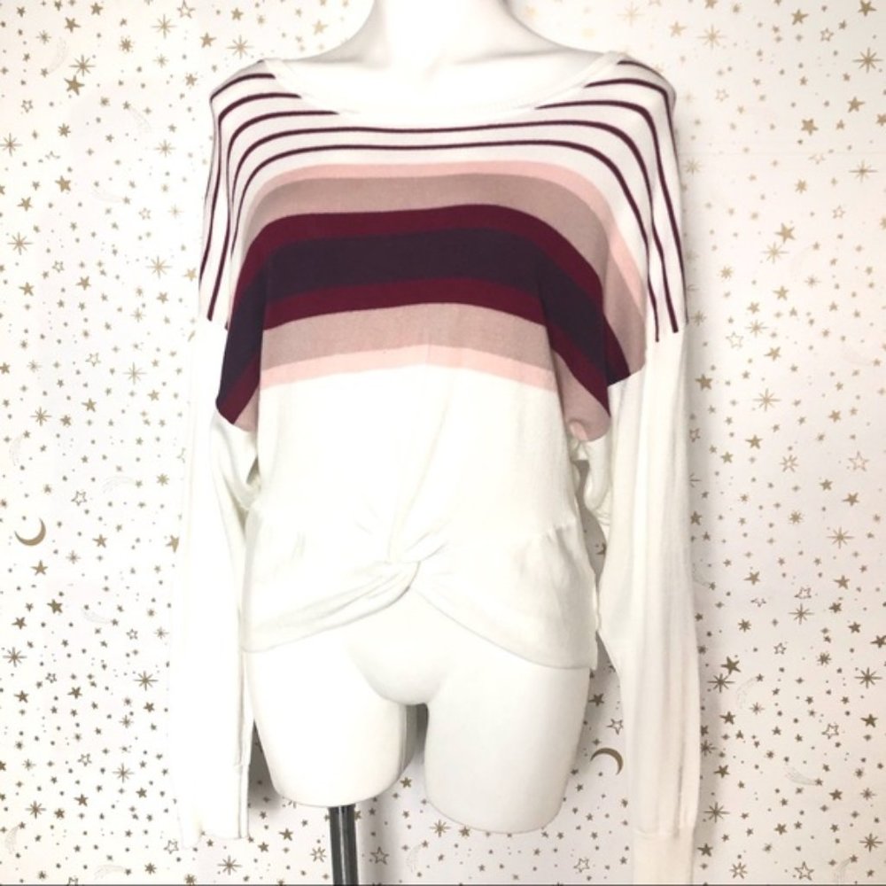 Express Striped Sweatshirt Dolman Sleeve